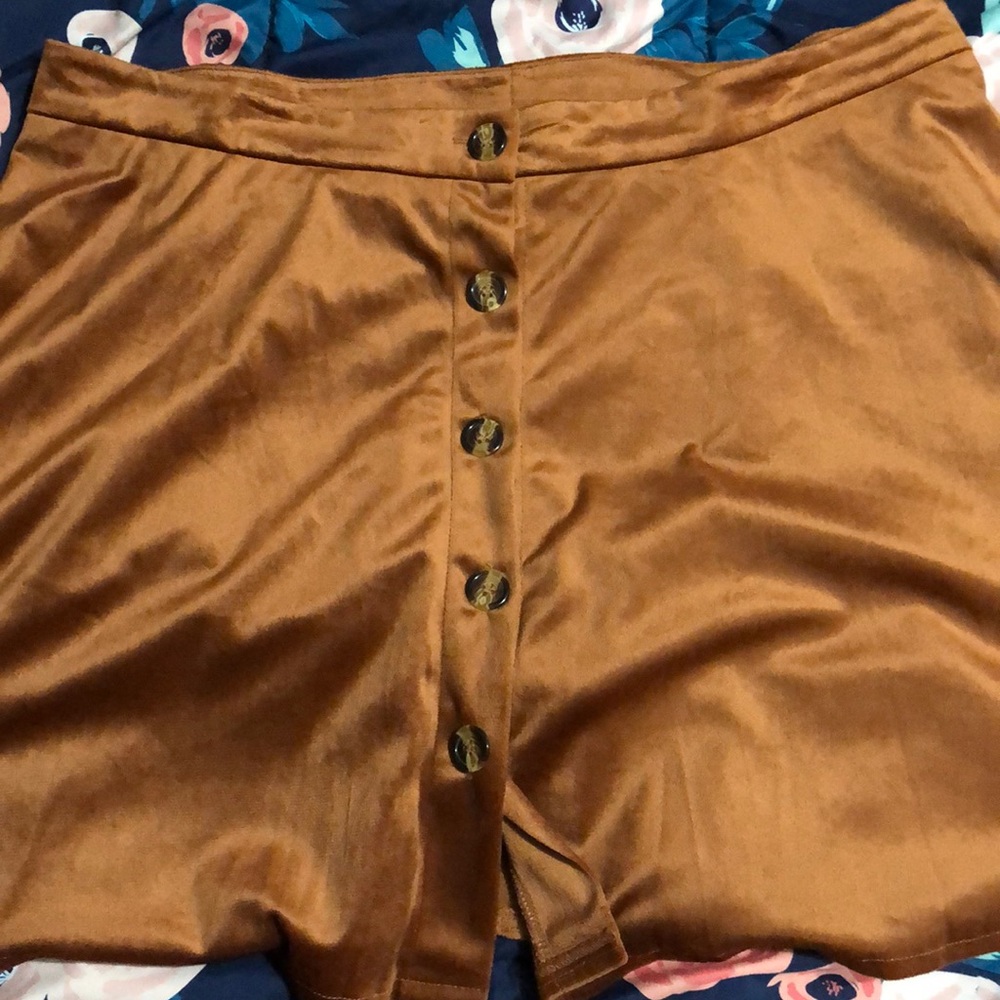 Brown velvet skirt